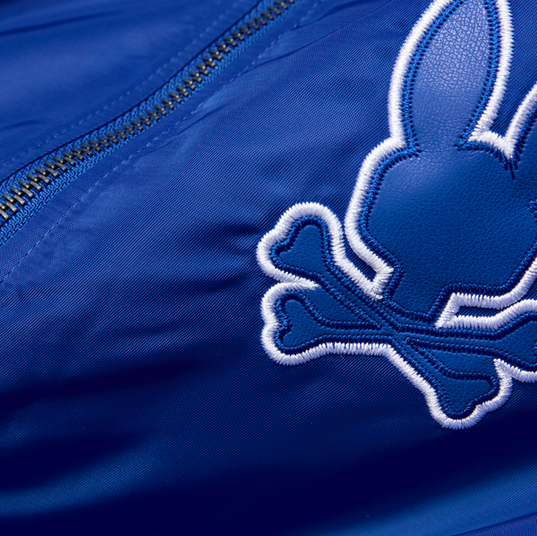 Psycho Bunny  Men's Nathaniel Satin Coach Jacket | Blue