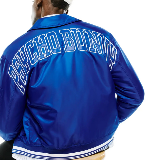 Psycho Bunny  Men's Nathaniel Satin Coach Jacket | Blue