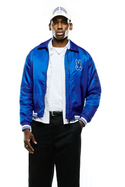 Psycho Bunny  Men's Nathaniel Satin Coach Jacket | Blue