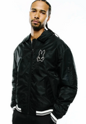 Psycho Bunny Men's Nathaniel Satin Coach Jacket | Black
