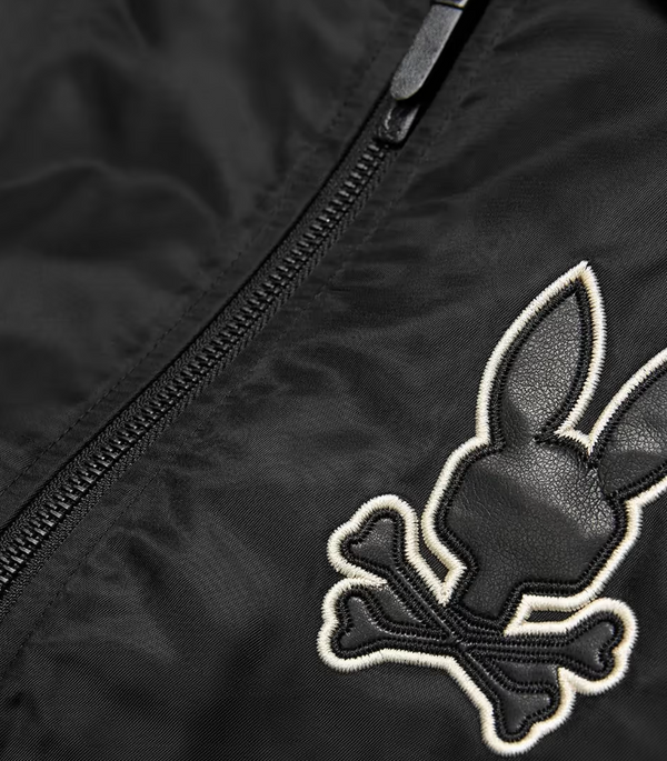 Psycho Bunny Men's Nathaniel Satin Coach Jacket | Black