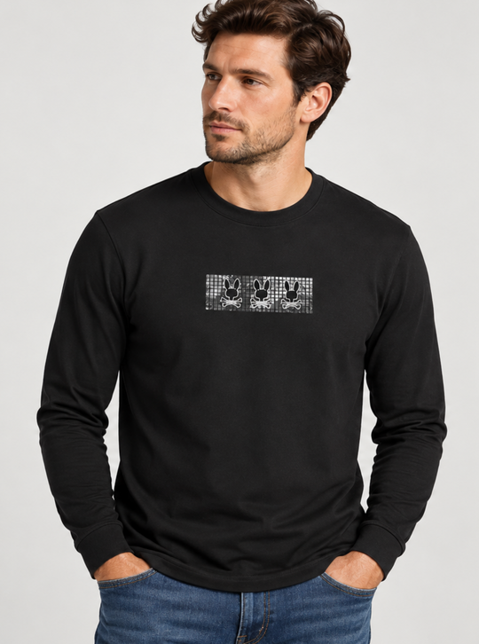 Psycho Bunny Alfie Graphic Tee Long Sleeve | Black