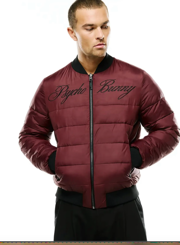 Psycho Bunny Men's Angus Reversible Bomber | Black