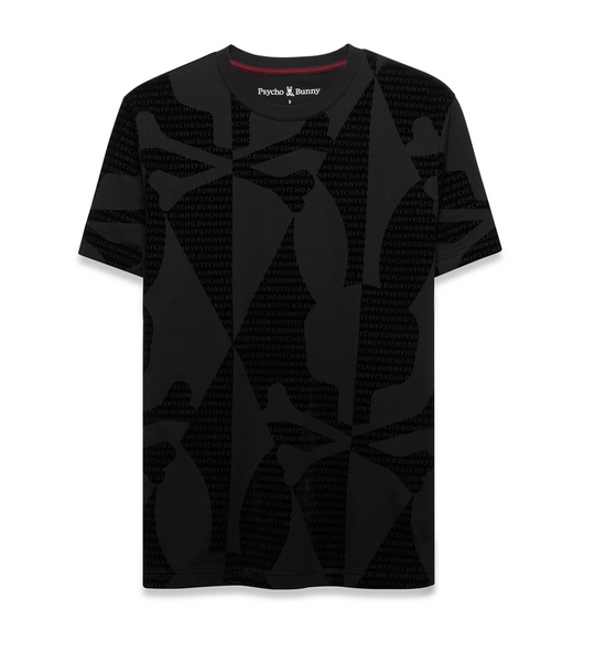 Psycho Bunny Angus Flocked Tee | Black