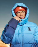 Psycho Bunny Men's Solan Puffer Jacket | Baritone Blue