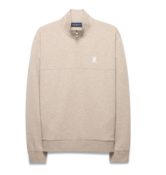 Psycho Bunny Men's Iver 1/4 Zip Sweater | Safari Melange