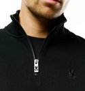Psycho Bunny Men's Marc Quarter-Zip Sweatshirt | Black
