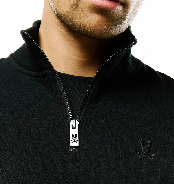 Psycho Bunny Men's Marc Quarter-Zip Sweatshirt | Black
