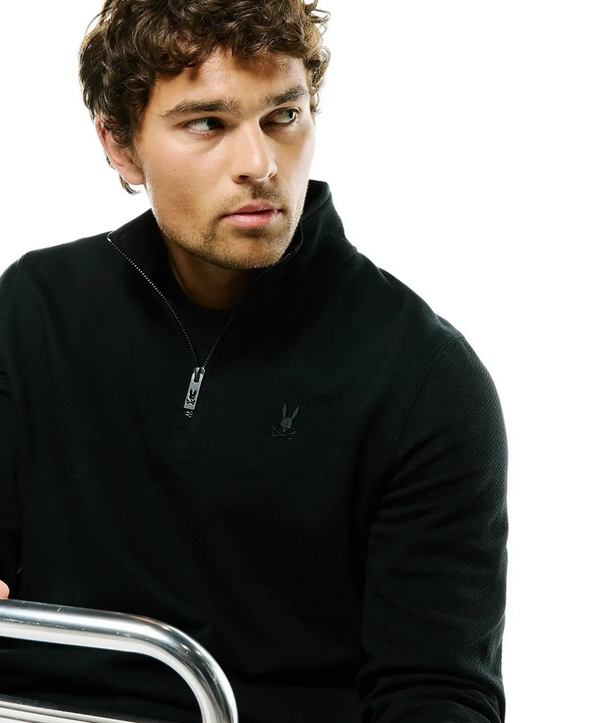 Psycho Bunny Men's Marc Quarter-Zip Sweatshirt | Black