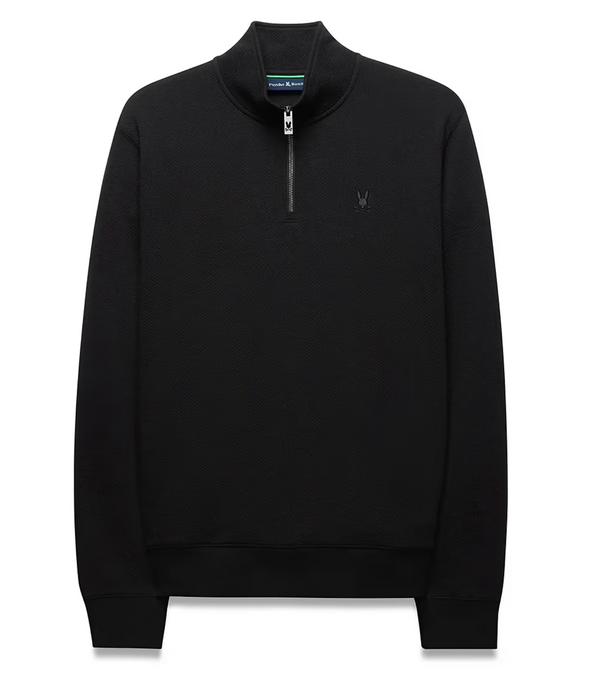 Psycho Bunny Men's Marc Quarter-Zip Sweatshirt | Black