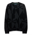 Psycho Bunny Men's Angus Flocked Oversized Crew | Black