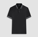 Bugatchi Tipped Solid Polo, Black - Caswell's Fine Menswear