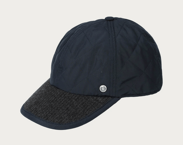 Bugatti Baseball Bap in Quilted Look with Ear Flaps | Navy - Caswell's Fine Menswear