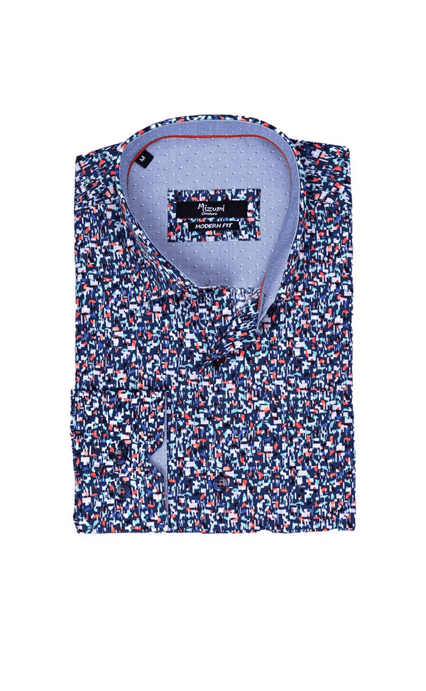 Mizumi Shirt Long Sleeve | Multi - Caswell's Fine Menswear