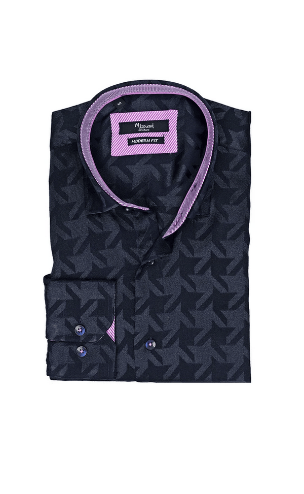 Mizumi Shirt Long Sleeve | Navy - Caswell's Fine Menswear