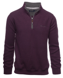 Ethnic Blue 1/4 Zip Sweater Soft Touch | Plum - Caswell's Fine Menswear
