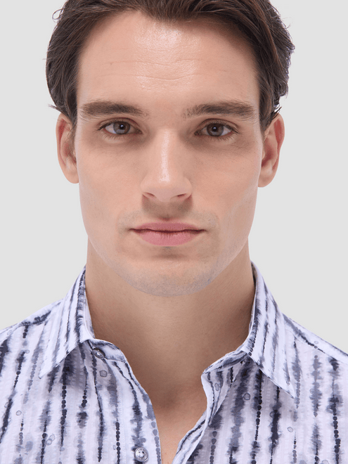 Bugatchi Orson Seersucker Shirt | Zinc - Caswell's Fine Menswear