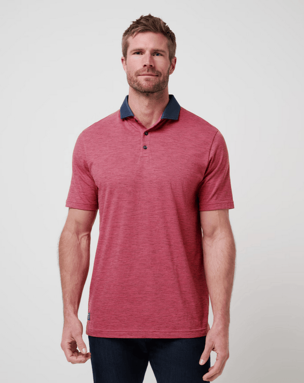 Travis Mathew Common Interest Polo | Rose Wine - Caswell's Fine Menswear