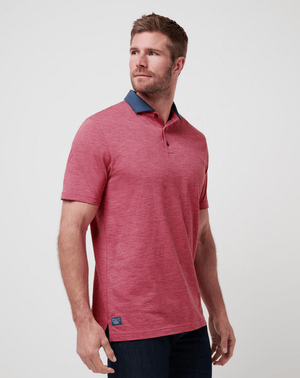 Travis Mathew Common Interest Polo | Rose Wine - Caswell's Fine Menswear