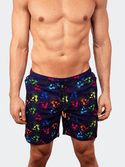 Maceoo Swim Trunk Skull | Neon Black - Caswell's Fine Menswear