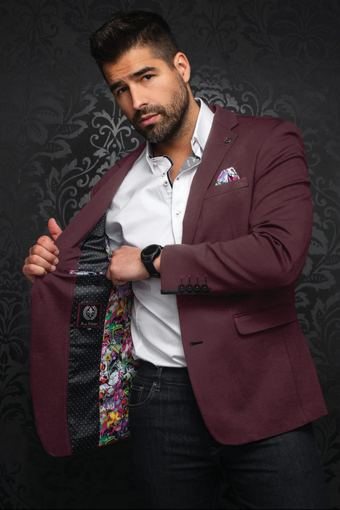 Au Noir Blazer | BARTOLO, Burgundy