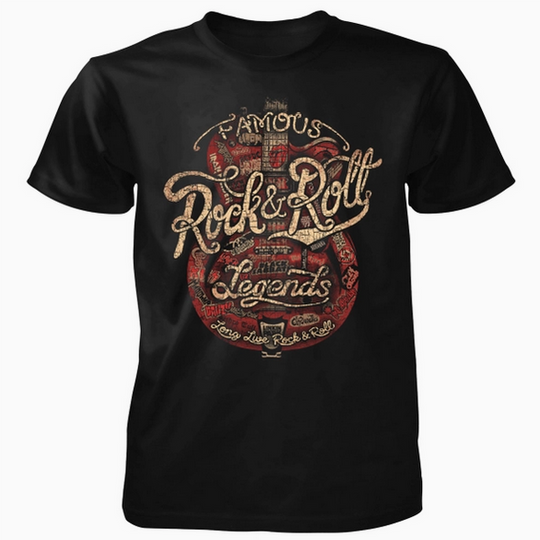 Taboo T-Shirt Rock and Roll Legends Script | Black