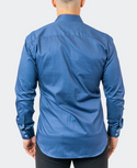 Maceoo Stretch Stamped Shirt01 Blue