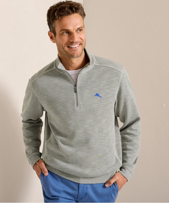 Tommy Bahama Tobago Bay Half-Zip Sweatshirt | Smokey Grey