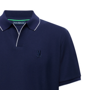 Psycho Bunny Men's East Hills Johnny Collar Polo | Evening Blue