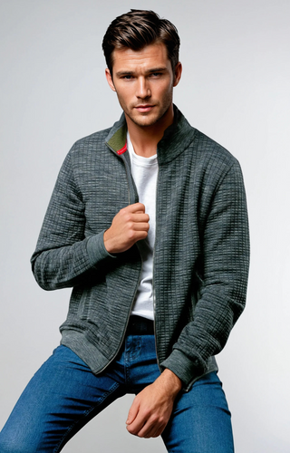 7 Downie St. Waffle Full Zip Sweater | Olive