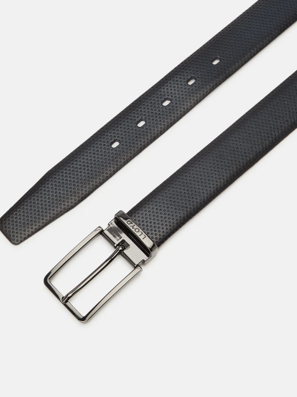 Lloyd Textured Leather Belt | Navy