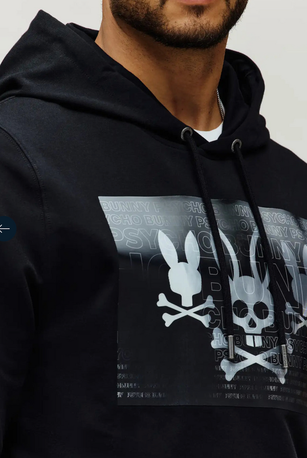 Psych Bunny Men's Jarvis Hologram Hoodie | Black | Caswell's Fine Psych Bunny Men's Jarvis Hologram Hoodie | Black | Caswell's Fine