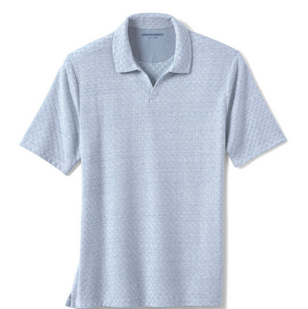 Johnston & Murphy - Polo à col en V - Sedona - Bleu clair