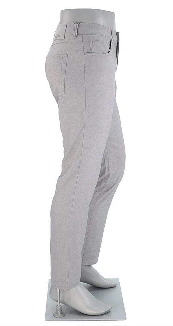 Alberto Regular Fit Pipe Ceramica Pant 1942, Salt N Pepper