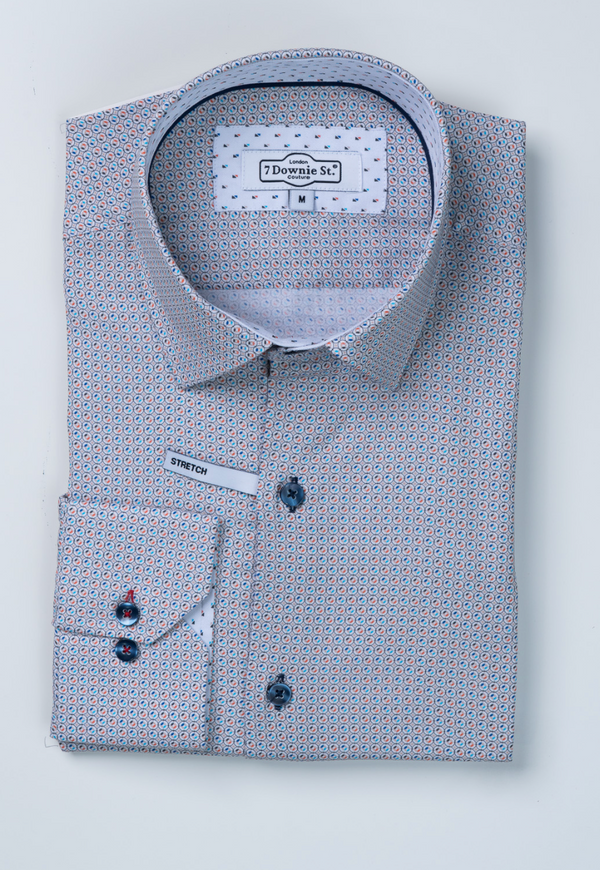 7 Downie St. Shirt Long Sleeve | Orange Blue