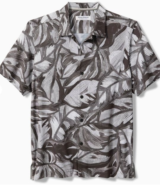 Tommy Bahama Hommes Bahama Coast Noir Fronds Camp Shirt | Shadow