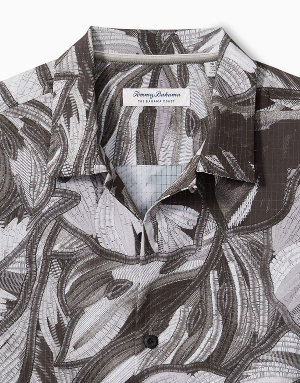 Tommy Bahama Hommes Bahama Coast Noir Fronds Camp Shirt | Shadow