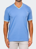 Maceoo V Neck Tee EDISON MARTHYR0005 | Blue