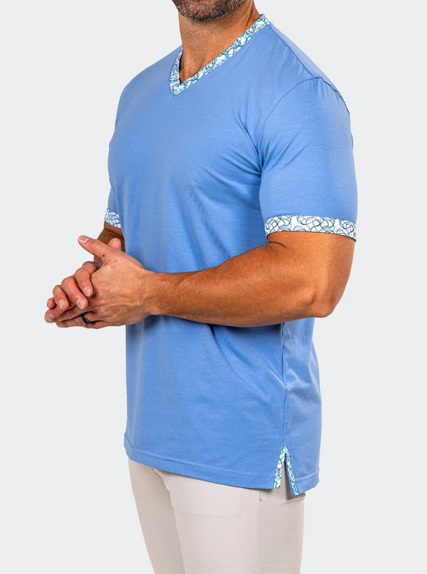 Maceoo V Neck Tee EDISON MARTHYR0005 | Blue