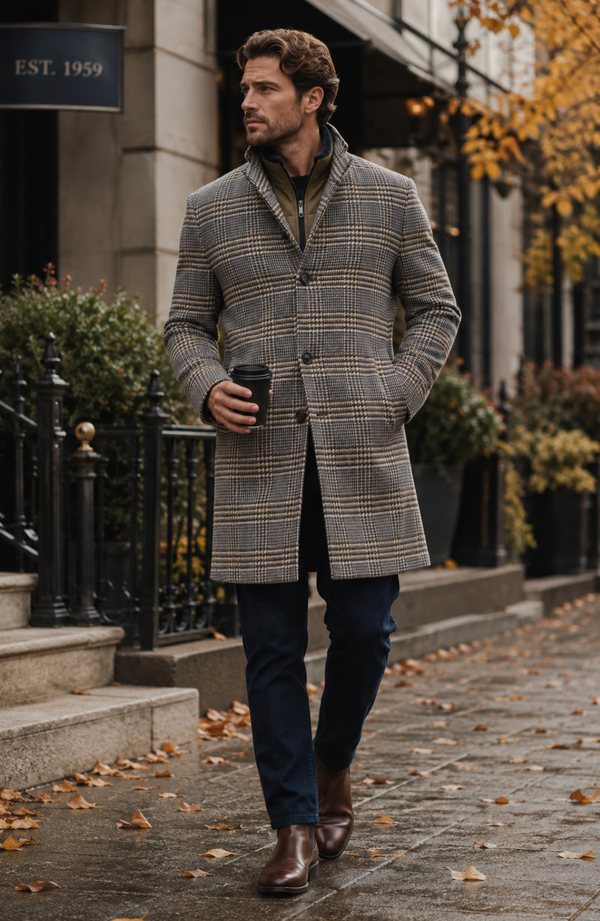 Bugatti Wool Over Coat | Navy