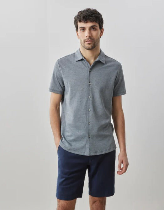 Robert Barakett Robbins Knit Shirt, Blue - Caswell's Fine Menswear