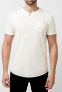 Buffalo Kadya Waffle Knit White T-Shirt, Milk - Caswell's Fine Menswear
