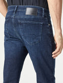 Mavi Zach Straight Leg Jeans Regular Rise | Deep Brushed Feather Blue - Caswell's Fine Menswear