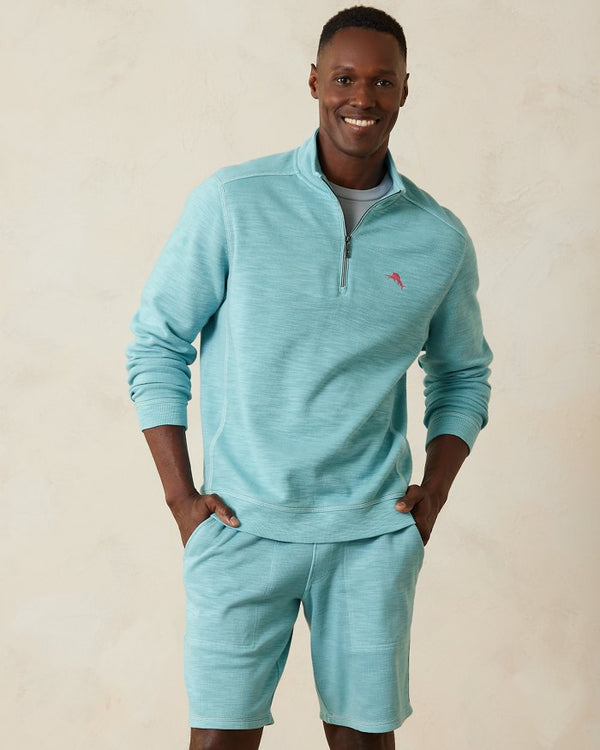 Tommy Bahama Tobago Bay Half-Zip, Milky Blue - Caswell's Fine Menswear