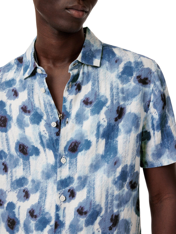 John Varvatos SS Shirt Sean | Fountain Heather - Caswell's Fine Menswear