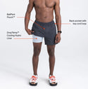 Saxx Go Costal Classic Volley Swim Shorts 7" / Tropical Lens- Red Multi - Caswell's Fine Menswear
