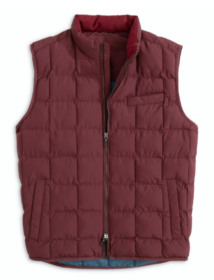 Johnnie-O Quilted Vest Enfield, Merlot - Caswell's Fine Menswear