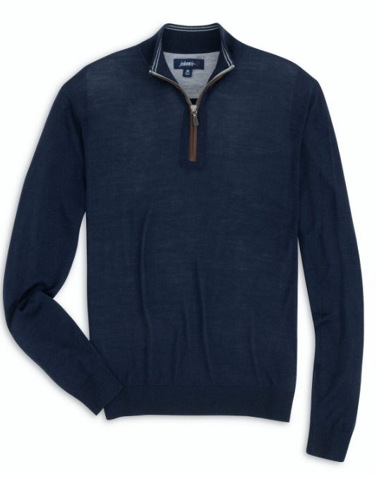 Johnnie-O Sweater1/4 Zip Baron, Twilight - Caswell's Fine Menswear