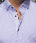 Au Noir Shirt Alexander Extra Strech STAR, Purple - Caswell's Fine Menswear