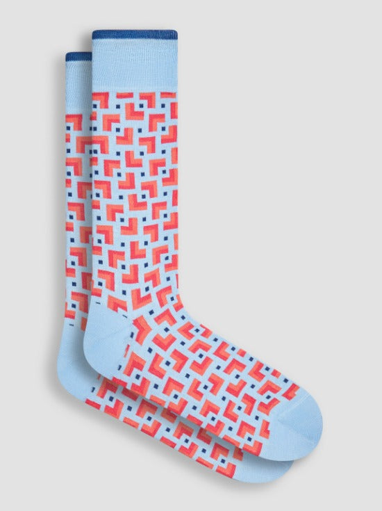 Bugatchi Socks Made in Italy, Sky - Caswell's Fine Menswear